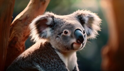 Naklejka premium koala curiosity transfixing tranquility
