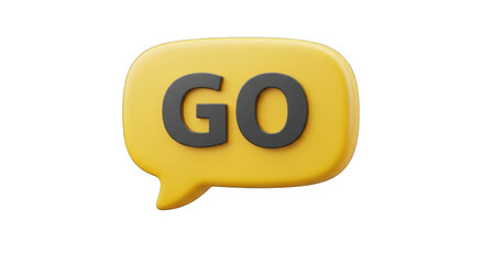 Yellow Speech Bubble with the Word GO.
