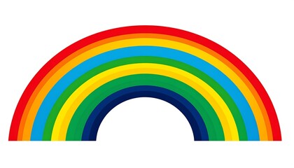 Colorful rainbow arch against white background