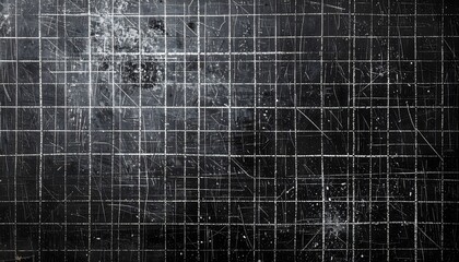 Grunge chalk grid pattern on dark cement wall texture high resolution Background Image