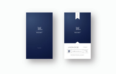 Professional Blue and White Business Card Design with Clean Style