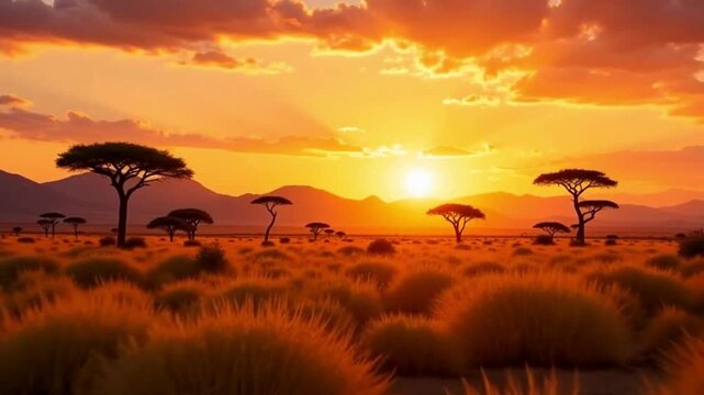 sunset in the desert