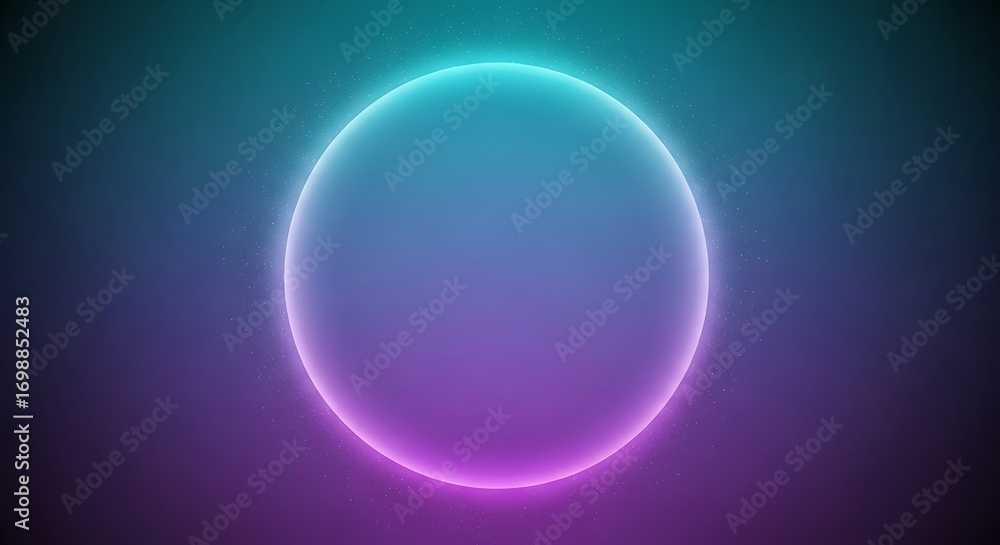 Poster abstract background with glowing circle and light effect in dark colors