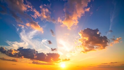 Fototapeta premium Dramatic sunset sky panorama