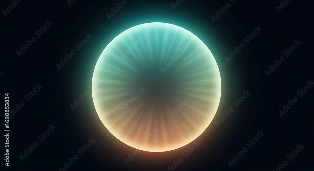 Aufkleber abstract glowing sphere with colorful gradient on a dark background