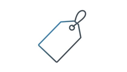 Simple, outlined graphic of a price tag against a white background.