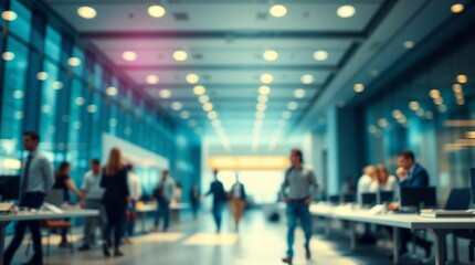 Business office with blurred people casual wear, with blurred background
