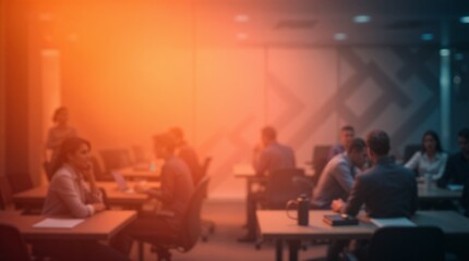 Fototapeta premium Business office with blurred people casual wear, with blurred background
