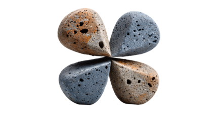 Modern decorative stone flower with exquisite shapes and neutral texture. Made in the style of minimalism with the effect of floating look, absolutely without shadows and reflections, without support 