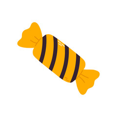 Yellow and black striped halloween candy