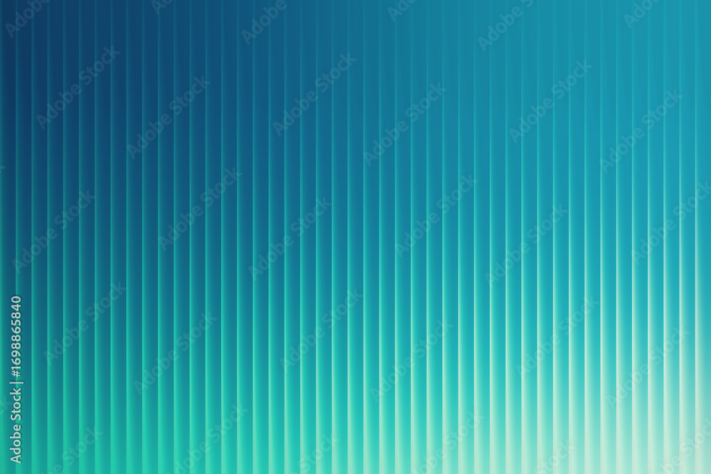 Poster clean abstract background with vertical ribbed lines in a gradient of teal and light blue, offering 