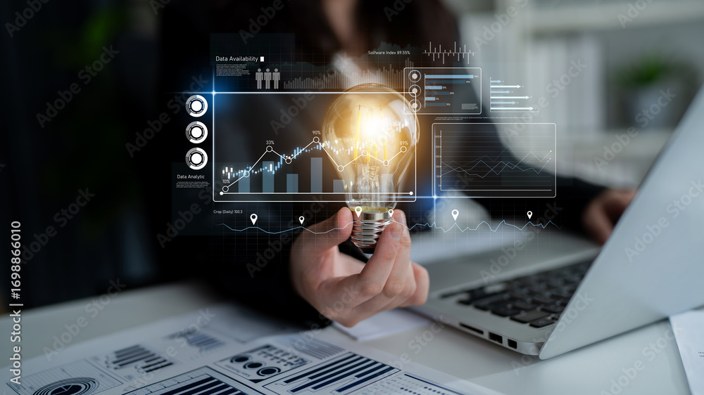 Leinwandbilder high-tech data visualization dashboard for analytics and performance tracking, including data visual