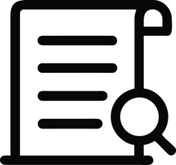 Silhouette of a magnifying glass over a document research analysis