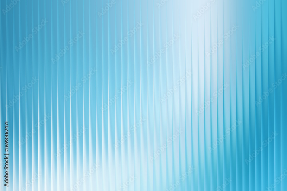 Poster abstract background with vertical ribbed texture and gradient of light blue and white, creating a se