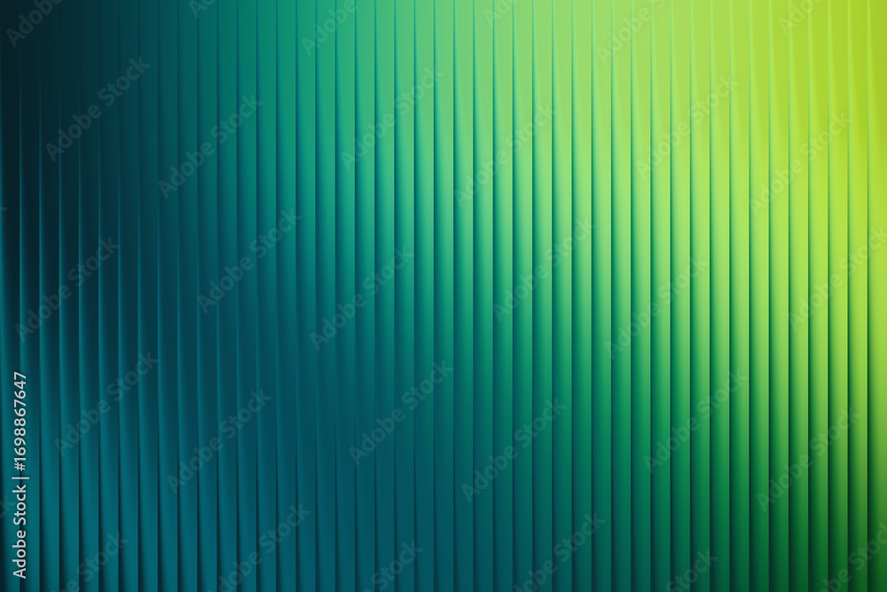 Poster abstract background with vertical ribbed texture in gradient shades of green and yellow, creating a 