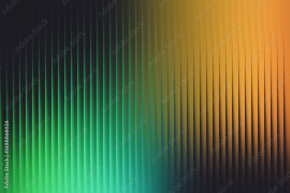 Aufkleber vibrant abstract background with vertical ribbed texture transitioning from deep green to warm orang