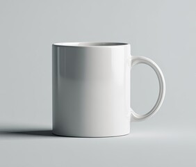 Obraz premium Blank white mug on a neutral background