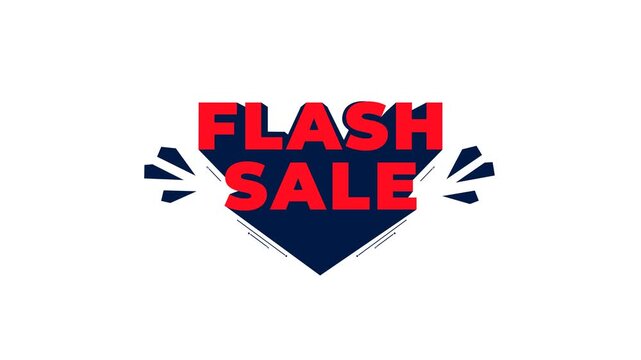 Flash sale text animation with long shadow and pop up effect on white background and green screen. 4K animated sale text for discount ads, promo banners, business, and marketing campaigns.