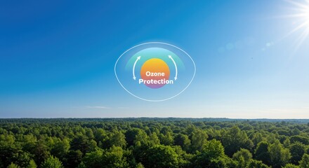 Protecting our forests with ozone layer protection for clean air and a healthy planet under a blue sky