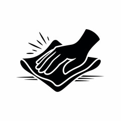 Obraz premium Hand wiping surface with cloth for cleaning and hygiene