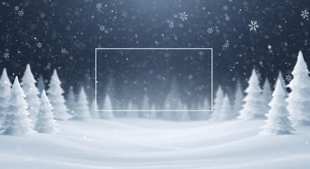 Black Friday winter theme with snowflakes and blank central area