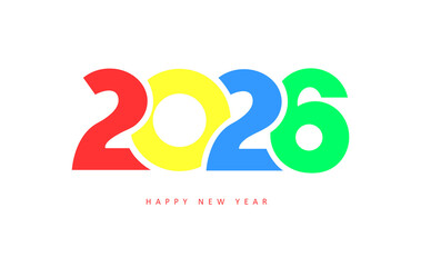 2026, new year, happy new year, Happy New Year 2026 Logo in Modern, Colorful Design