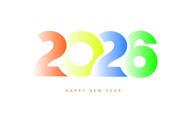 2026, new year, happy new year, Happy New Year 2026 Logo in Modern, Colorful Design