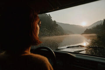 Fototapeta premium elderly grandmother with tears of joy in her eyes overwhelmed by heartfelt gift stands gracefully