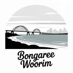 Bongaree–Woorim Australia Skyline Silhouette — Coastal Gateway on Bribie Island, Queensland Vector Illustration