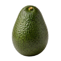 Fresh whole avocado isolated on transparent background in studio shot
