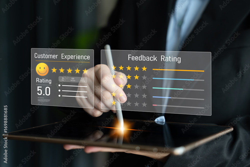 Poster analysis of customer feedback and reviews to improve satisfaction, monitor ratings, and extract insi