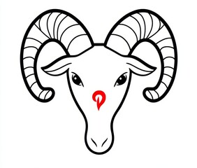 The Chinese zodiac animal year sign of a ram or goat in astrology and horoscope