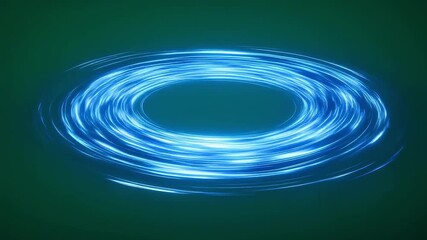 Electrifying energy shockwave circle waves flowing outward in rhythmic pulses blending bright blue and white hues with smooth dissolve on green screen.