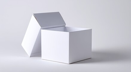 Open white gift box on a plain white background