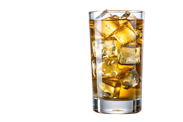 Refreshing Iced Tea in Tall Glass on Transparent Background