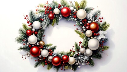 Christmas wreath with ornaments