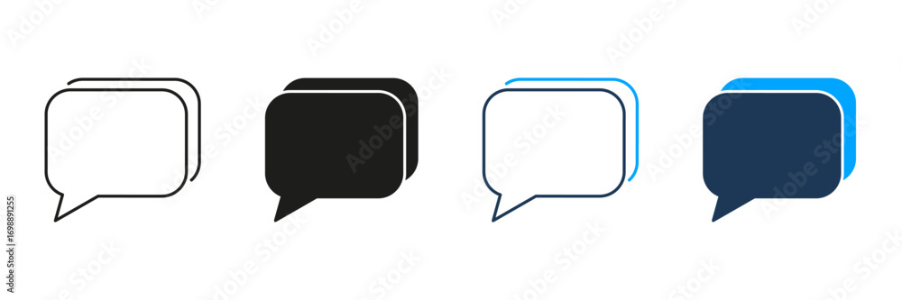 Aufkleber chat bubble line and solid icon set. communication, messaging, and conversation symbol collection. s