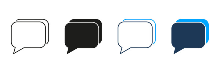 Naklejka premium Chat Bubble Line And Solid Icon Set. Communication, Messaging, And Conversation Symbol Collection. Speech Dialogue And Interaction. Isolated Vector Illustration