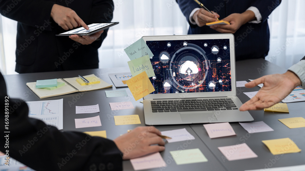 Poster cloud computing software for brisk remote work and personal data storage