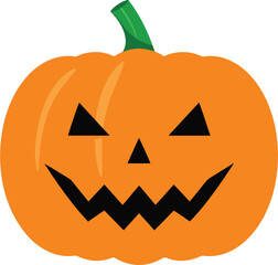 A vibrant illustration of a classic jack-o'-lantern, perfect for Halloween-themed projects. 