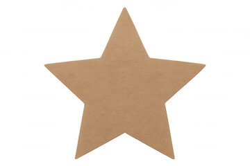 Cardboard star cutout with transparent backdrop, representing rating, quality, achievement, or celebratory concepts in creative design
