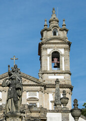 Naklejka premium Exterior facade of sanctuary of bom jesus do monte, braga, portugal