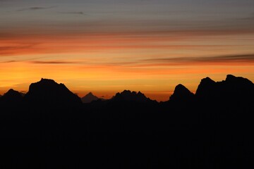 sunset over the mountains