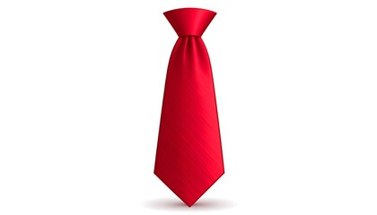 A vivid red tie, meticulously detailed, displays a smooth, textured surface against a stark white background.