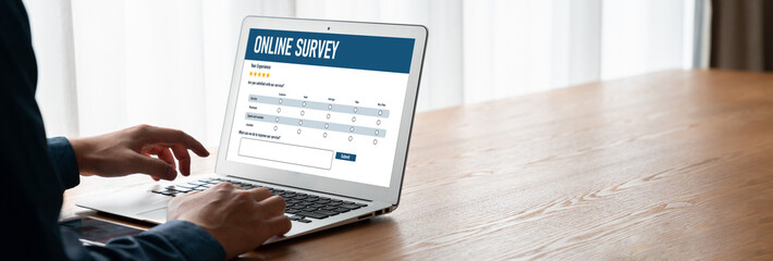 Online survey form for modish digital information collection on the internet network