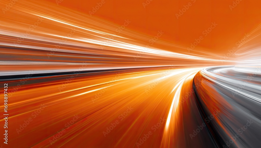 Poster abstract image of a highway tunnel, streaks of light and color