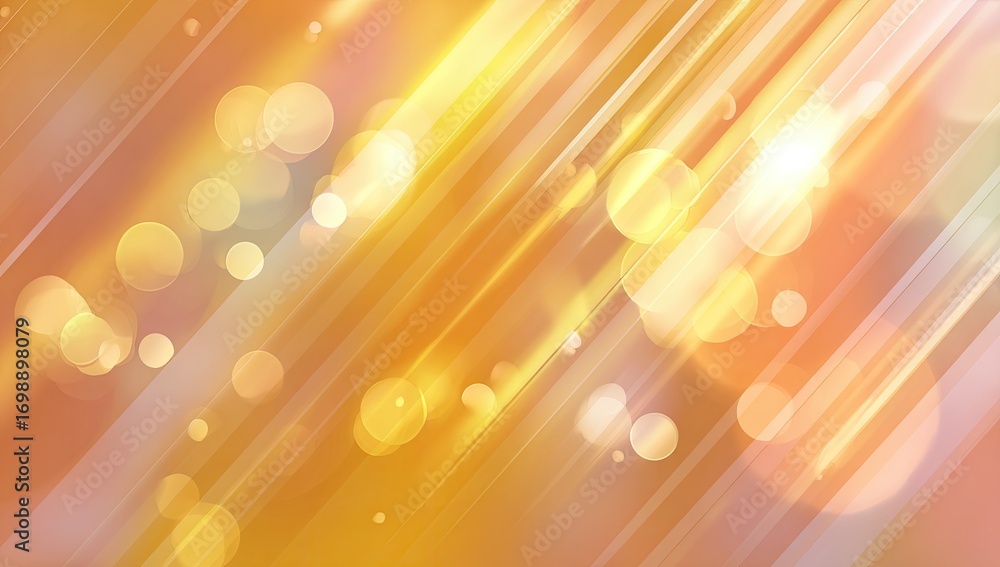Poster abstract background with diagonal lines, bokeh, and warm tones
