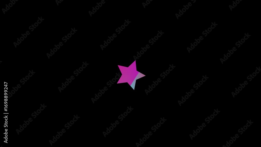 Poster colorful star shape animation with gradient lines filling the screen for use in abstract backgrounds