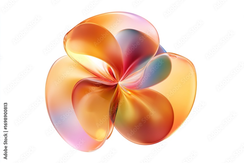 Poster vibrant abstract design with flowing shapes and colors creating a harmonious composition