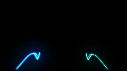 Multi Color neon glowing Futuristic Arrows with Alpha Channel, Arrows pointing, Abstract Technology or Tech Infographics and Elements, indicator "Click here" or "Tap here" Sign, High Tech Aesthetics - Powered by Adobe